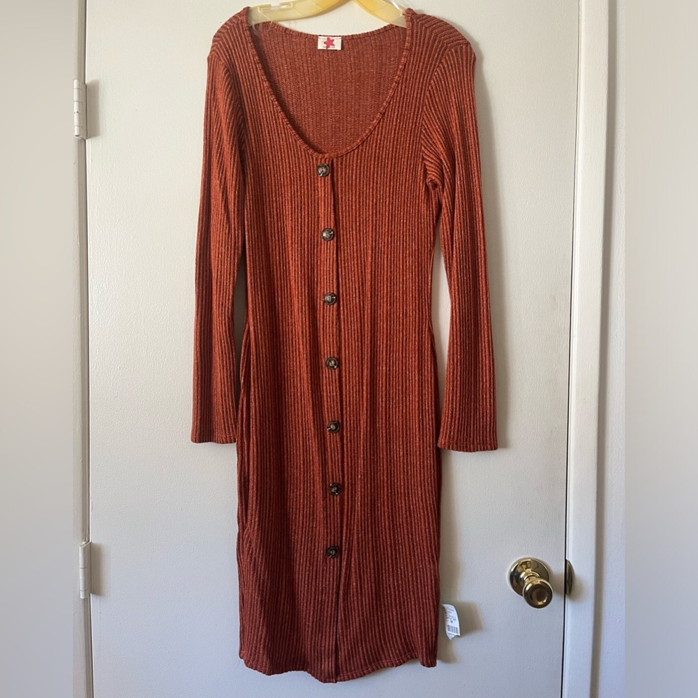 Orange Cable Knit Dress